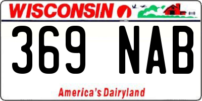 WI license plate 369NAB