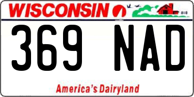 WI license plate 369NAD