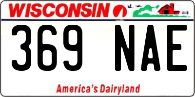 WI license plate 369NAE