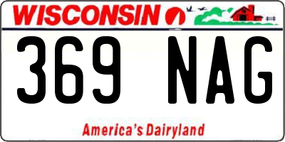 WI license plate 369NAG