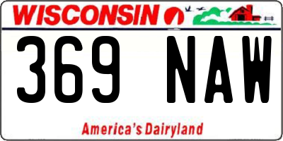 WI license plate 369NAW