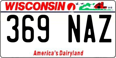 WI license plate 369NAZ