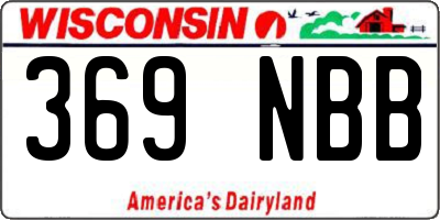 WI license plate 369NBB