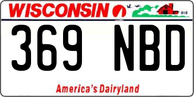 WI license plate 369NBD