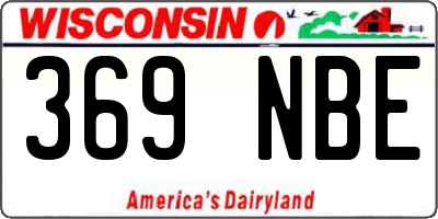 WI license plate 369NBE