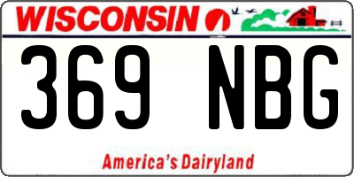 WI license plate 369NBG