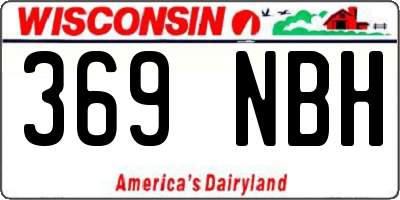 WI license plate 369NBH