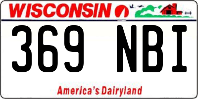 WI license plate 369NBI