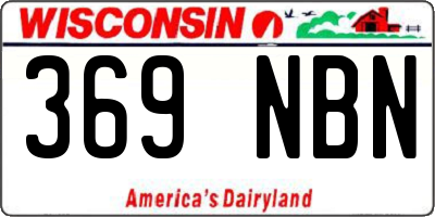 WI license plate 369NBN