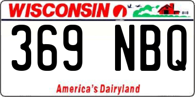 WI license plate 369NBQ