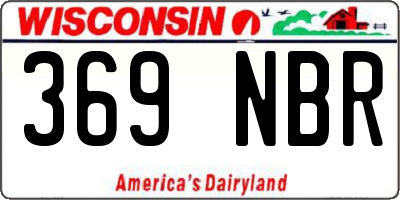 WI license plate 369NBR