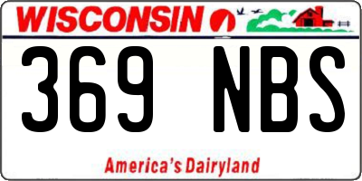 WI license plate 369NBS