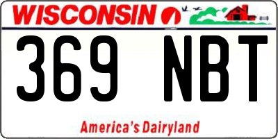WI license plate 369NBT