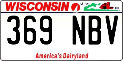 WI license plate 369NBV