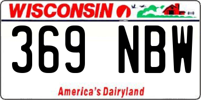 WI license plate 369NBW