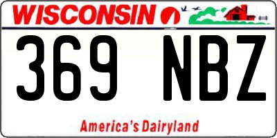 WI license plate 369NBZ