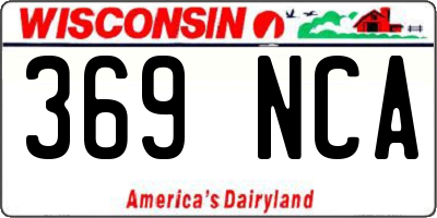 WI license plate 369NCA