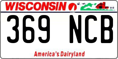 WI license plate 369NCB
