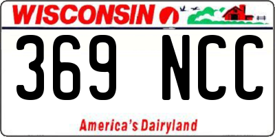 WI license plate 369NCC