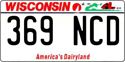 WI license plate 369NCD