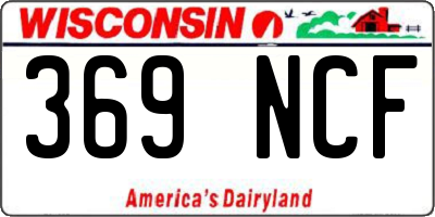 WI license plate 369NCF