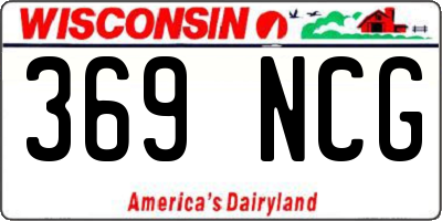 WI license plate 369NCG