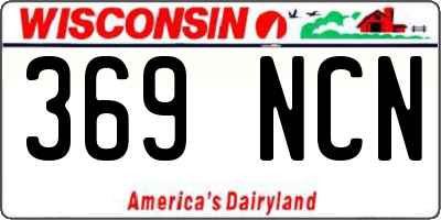 WI license plate 369NCN