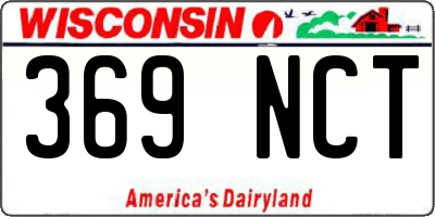 WI license plate 369NCT