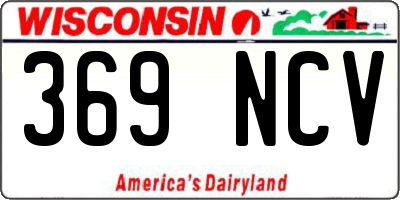 WI license plate 369NCV
