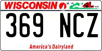 WI license plate 369NCZ