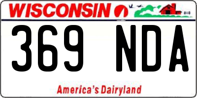 WI license plate 369NDA