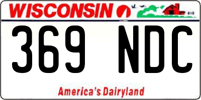 WI license plate 369NDC