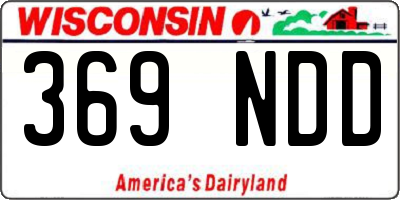 WI license plate 369NDD