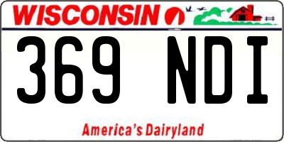WI license plate 369NDI