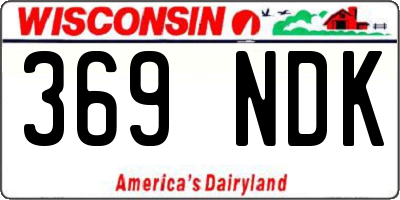 WI license plate 369NDK