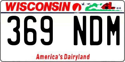 WI license plate 369NDM