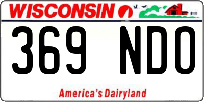 WI license plate 369NDO