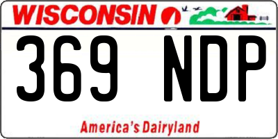 WI license plate 369NDP