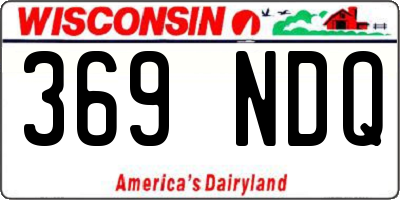 WI license plate 369NDQ