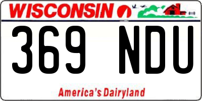 WI license plate 369NDU