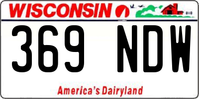 WI license plate 369NDW