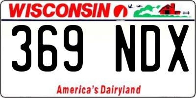 WI license plate 369NDX