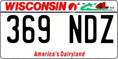 WI license plate 369NDZ