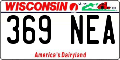 WI license plate 369NEA