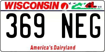WI license plate 369NEG