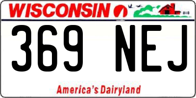 WI license plate 369NEJ