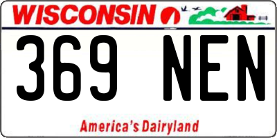 WI license plate 369NEN