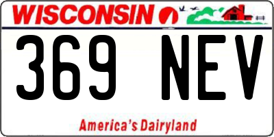 WI license plate 369NEV