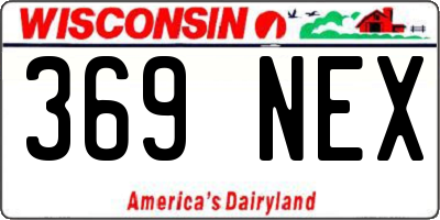 WI license plate 369NEX