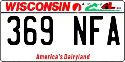 WI license plate 369NFA